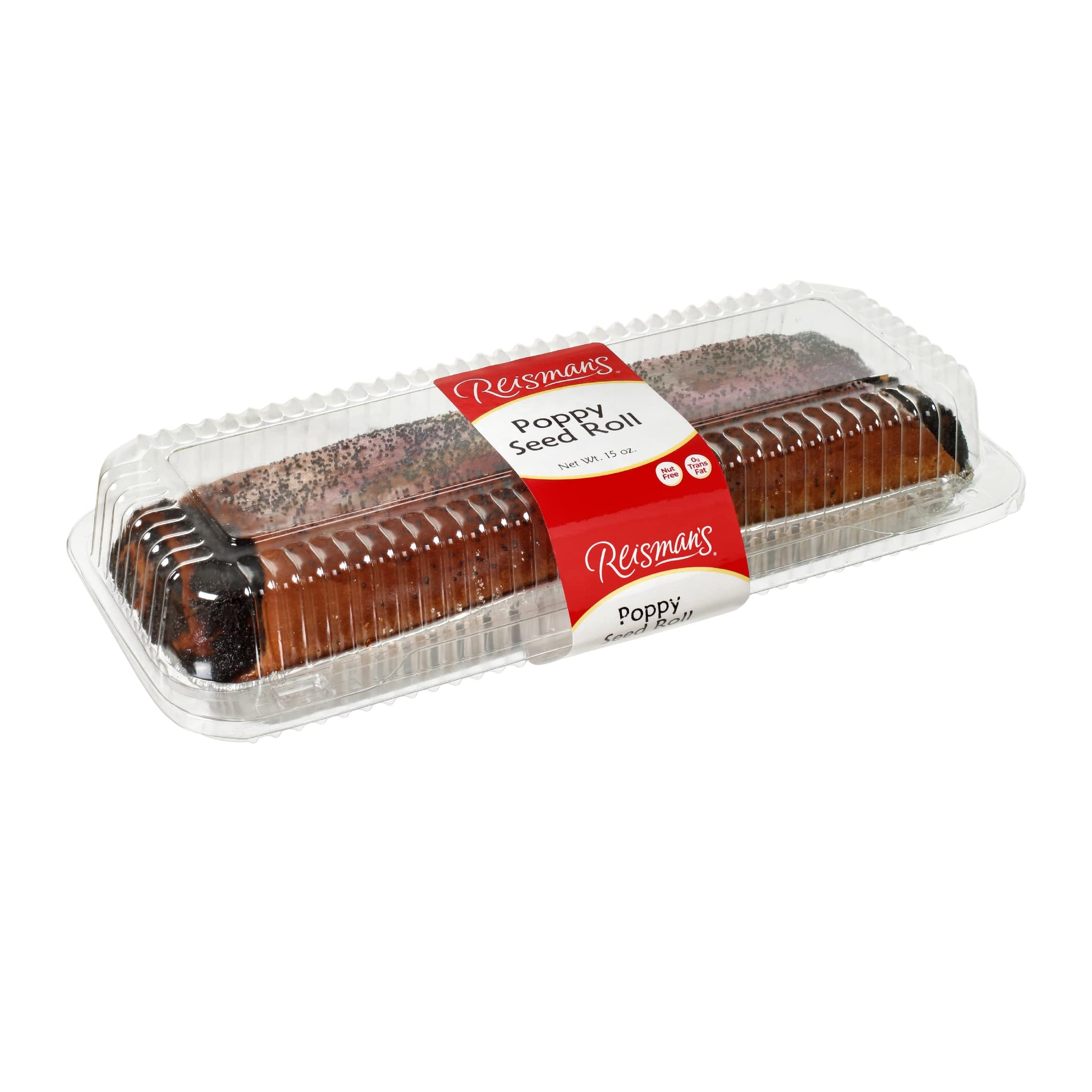 Reisman’s Bakery Poppy Seed Roll, Traditional Poppy Seed Filling, Dairy-Free Bakery Food, Delicious Dessert, Pack of 4, 15 Ounce Each