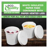 Disposable White Paper Soup Containers with Lids - Paper Ice Cream Cups - Disposable Dessert Bowls, Frozen Yogurt Cups - Food Storage Containers