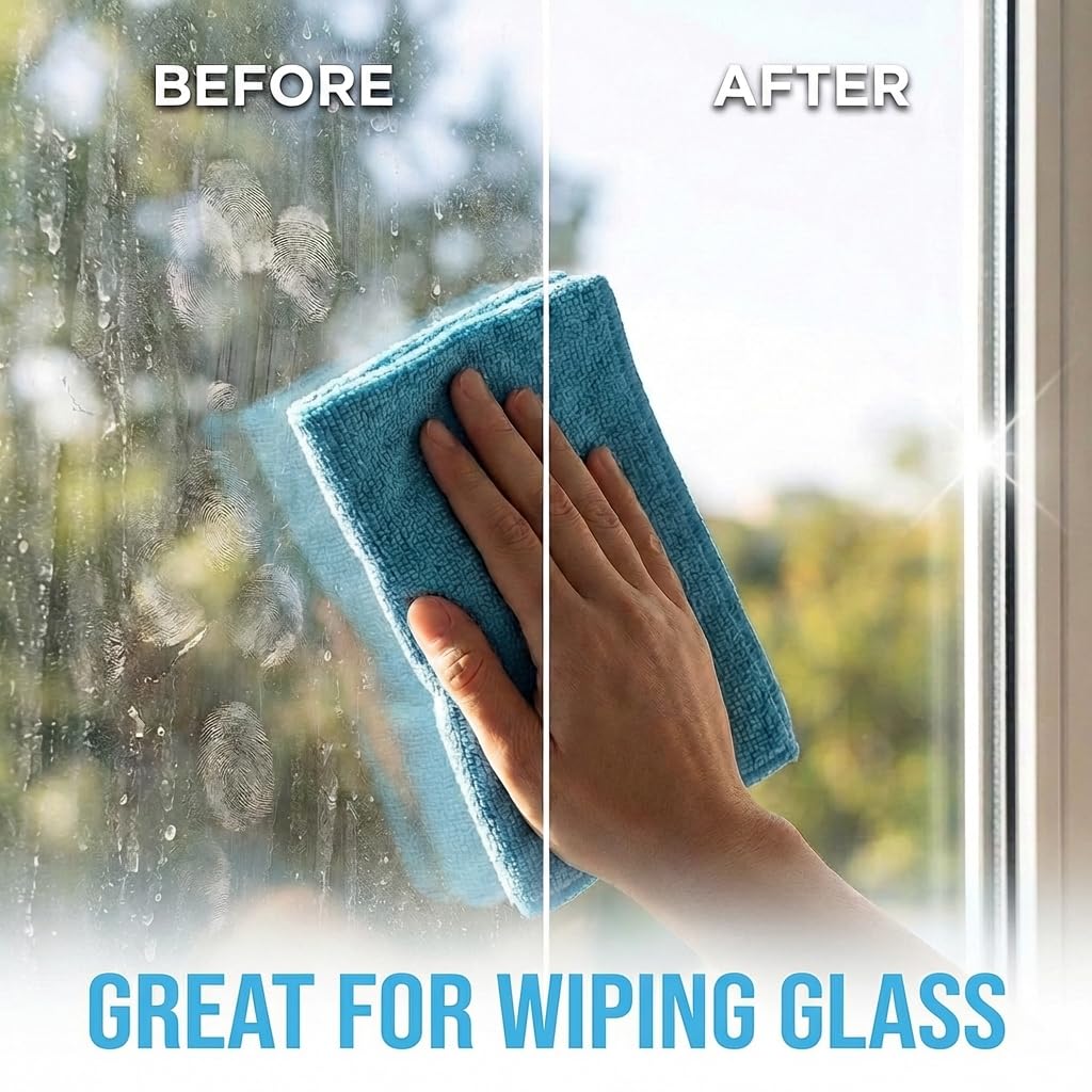MIRACLEAN Microfiber Cleaning Cloth 12 Pack - 12 x 12 inches - Rags for Cleaning House Streak-Free Wipes for Screens, Dusting & Appliances - Premium