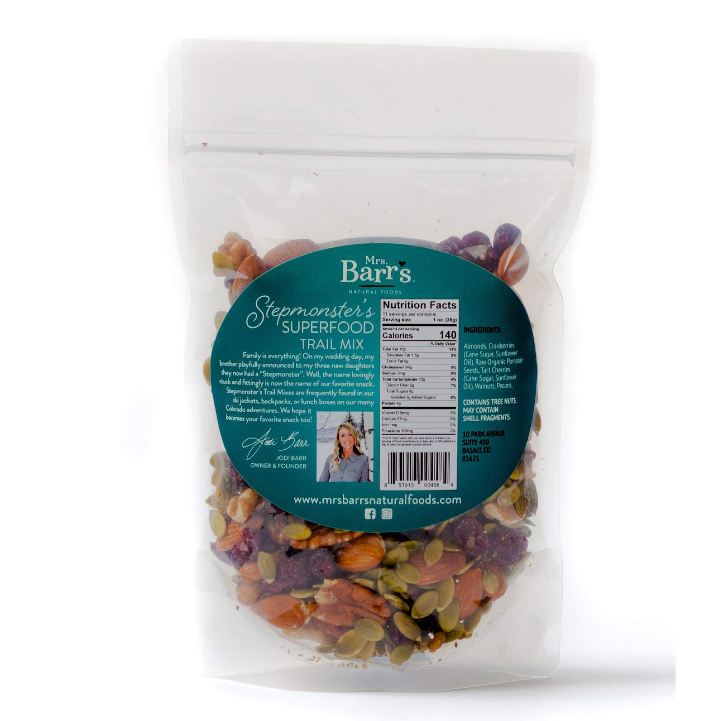 Mrs. Barr’s Natural Foods Trail Mix | Superfood | Real Food Ingredients | Plant-Based Protein Snack | Camping, Hiking & Backpacking Food | Small Batch