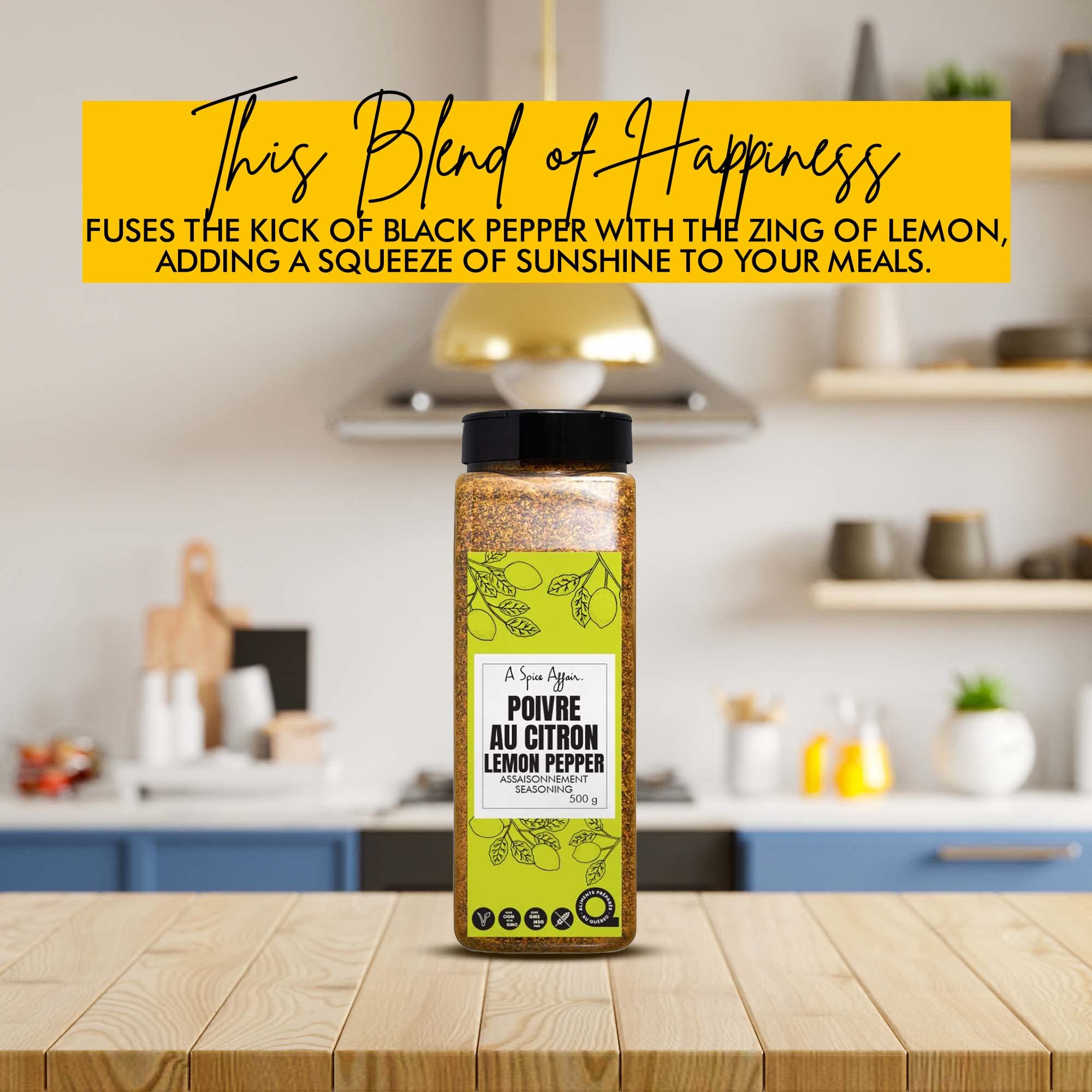 A Spice Affair Lemon Pepper Seasoning | Zesty Lemon & Cracked Black Pepper Blend | All-Purpose Seasoning for Chicken, Fish & Vegetables | All-Natural