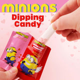 Minions Valentine's Day Friendship Candy Exchange Kit, Strawberry Flavored Dipping Powder, Party Favor Treats, 22 Packs Inside