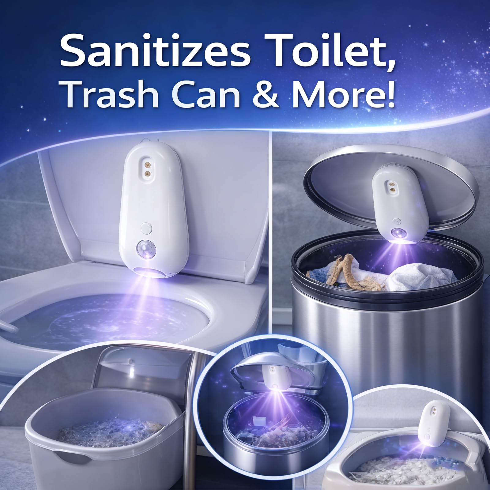 Nolara Self Cleaning UV Toilet Sanitizer and Night Light, Toilet Sanitizer and Night Light, Smart Easy Tool-Free Installation for Restroom, Washing