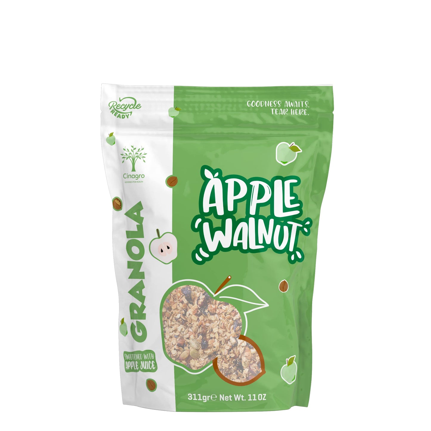 Cinagro Apple Walnut Cinnamon Vegan Granola