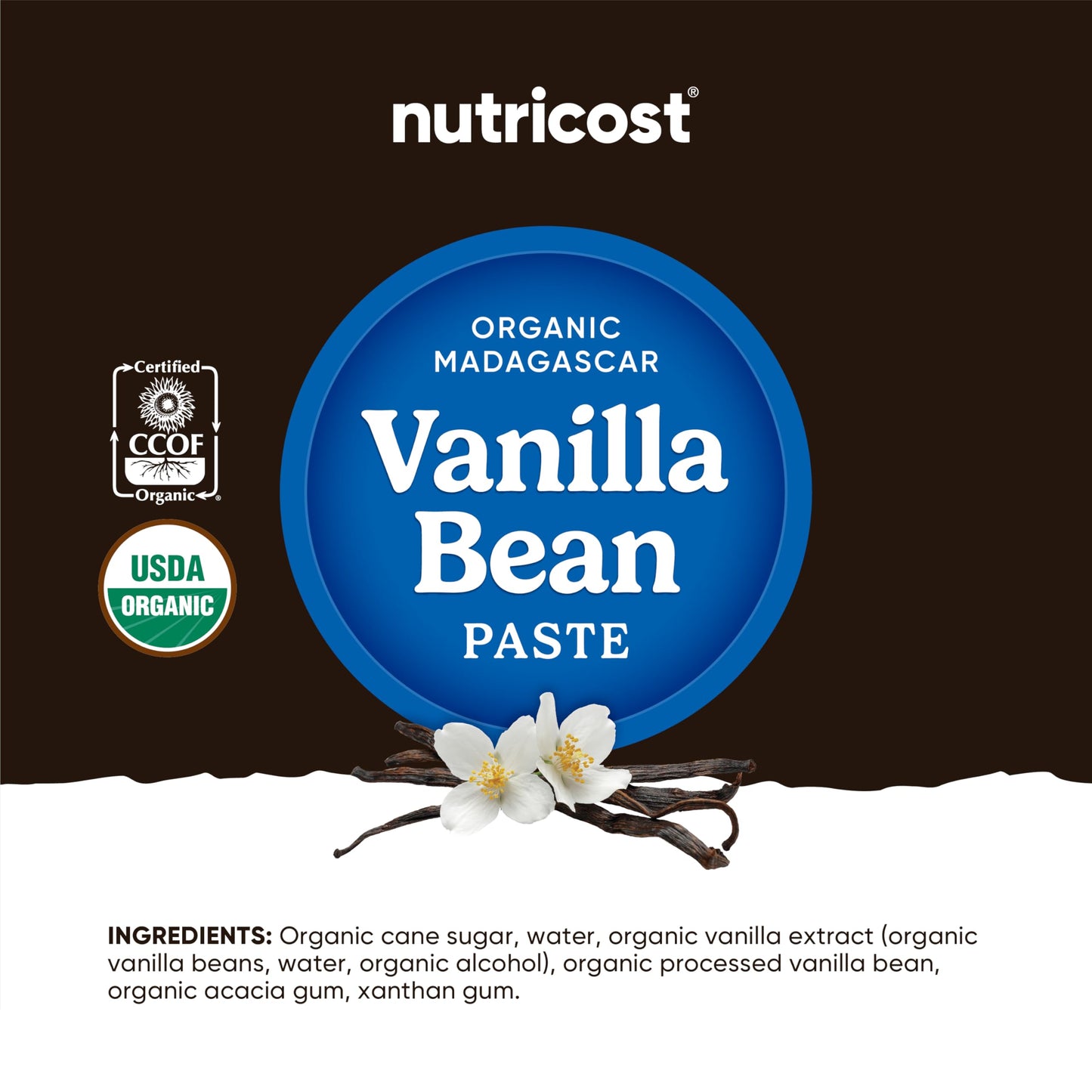 Nutricost Organic Madagascar Vanilla Bean Paste (4 oz) - Vanilla Bean Paste for Baking and Cooking, USDA and CCOF Organic, GMO-Free, Gluten-Free