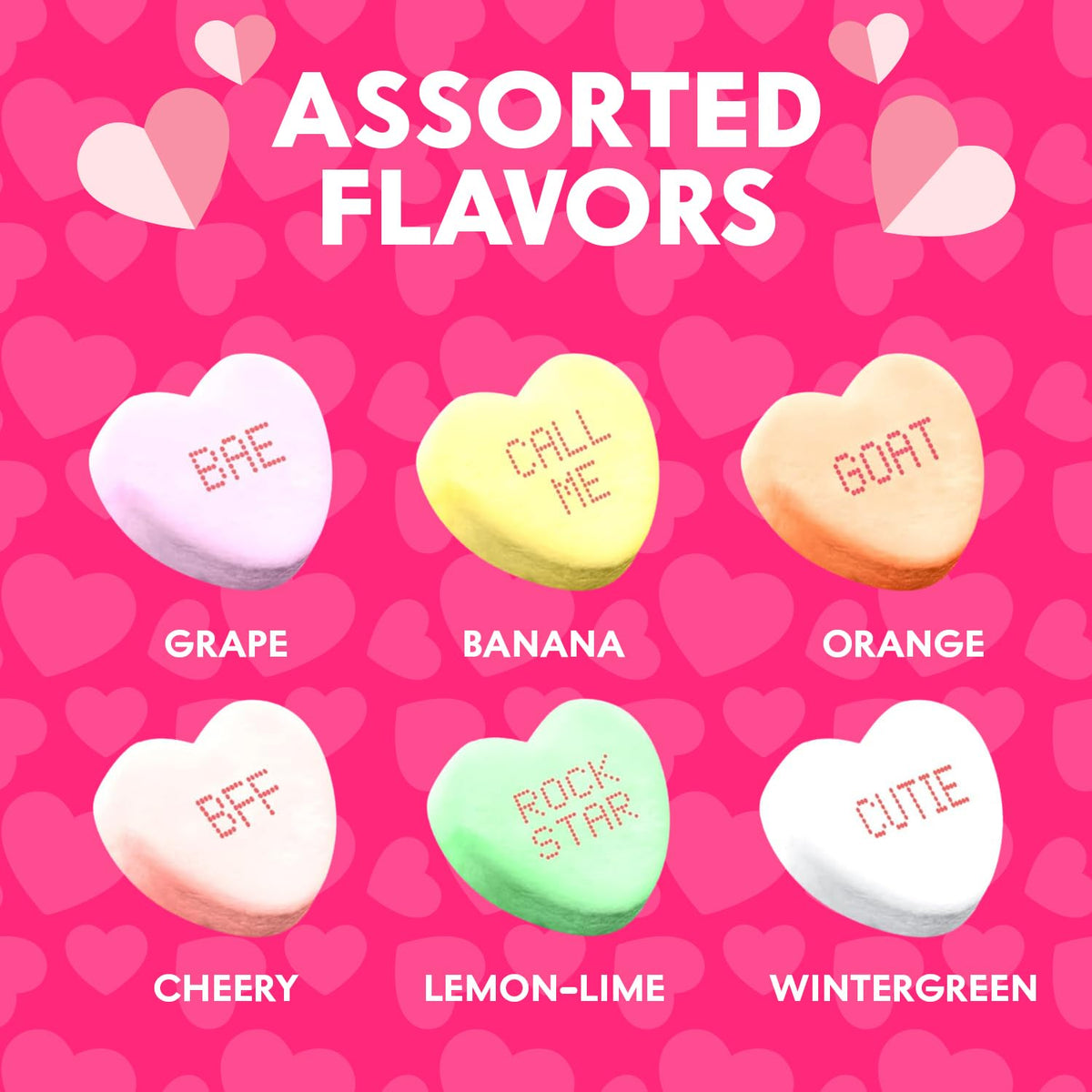 Tiny Conversation Hearts Candy Bulk Pack - 5 lb Hard & Crunchy Valentine's Candy Heart Shapes in Resealable Bag for Buffets, Candy Exchange, Snacks