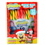 Spongebob Squarepants Candy Canes Pack - Set with 12 Spongebob Pineapple and Strawberry Flavored Candy Canes | Individually Wrapped Candies Set