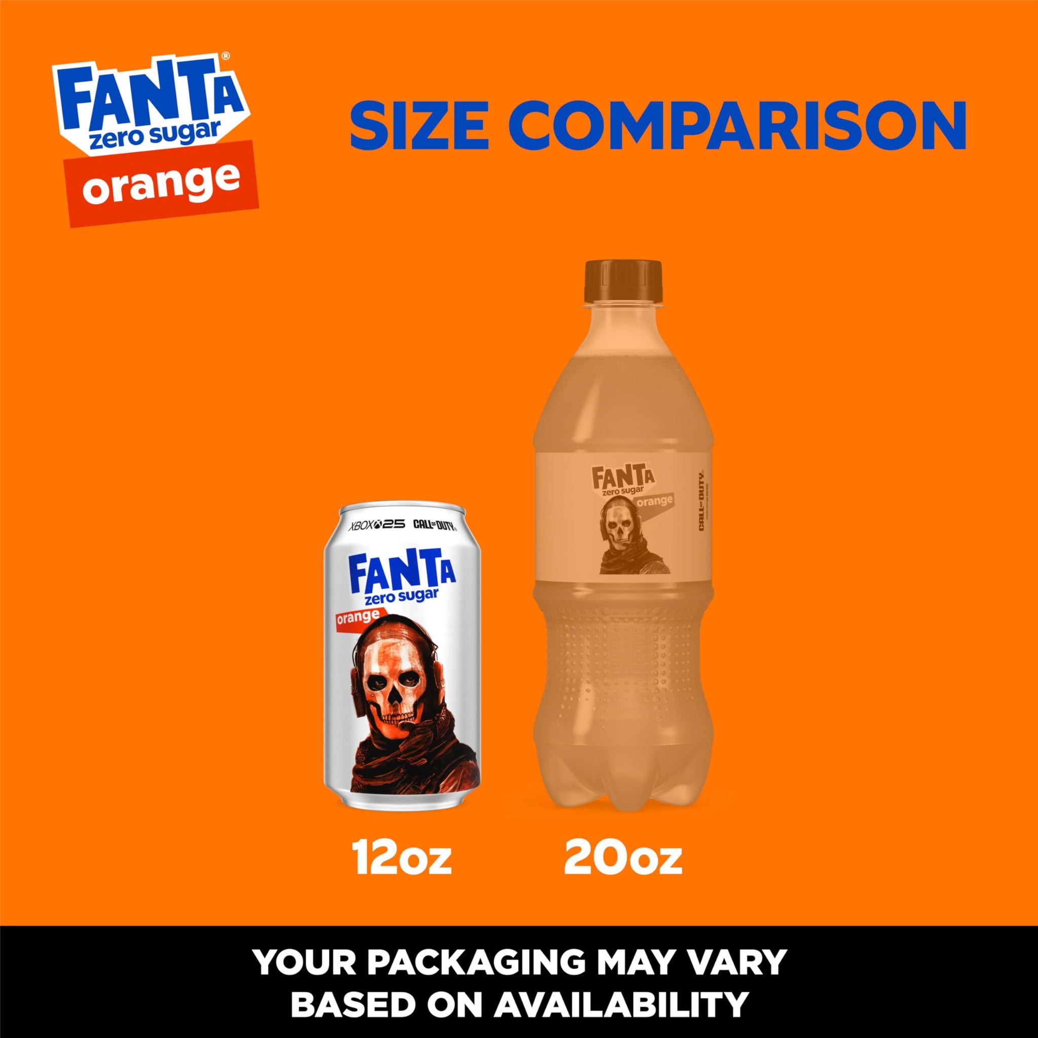 Fanta Zero Sugar Orange Soda, 12 Pack
