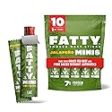 FATTY Mini Meat Sticks, Made with Grass Fed Beef, Pork Raised Without Antibiotics, 7g Protein Per Stick, Jalapeno Minis, 1 oz. Snack Size (Pack of 10)