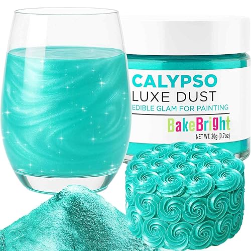 Bulk (20g) Luster Dust Edible Cake Decorations, Teal Edible Dust for Cake Edible Luster Dust for Cupcake Decorations, Cake Drip, Teal Edible Paint