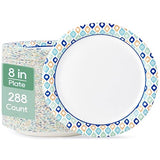 MUCHII 8.375 Inch Paper Plates, 288 Count Disposable Plates, Soak Proof and Cut, Ideal for Family Gatherings, Parties, Picnic
