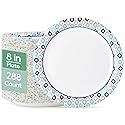 MUCHII 8.375 Inch Paper Plates, 288 Count Disposable Plates, Soak Proof and Cut, Ideal for Family Gatherings, Parties, Picnic
