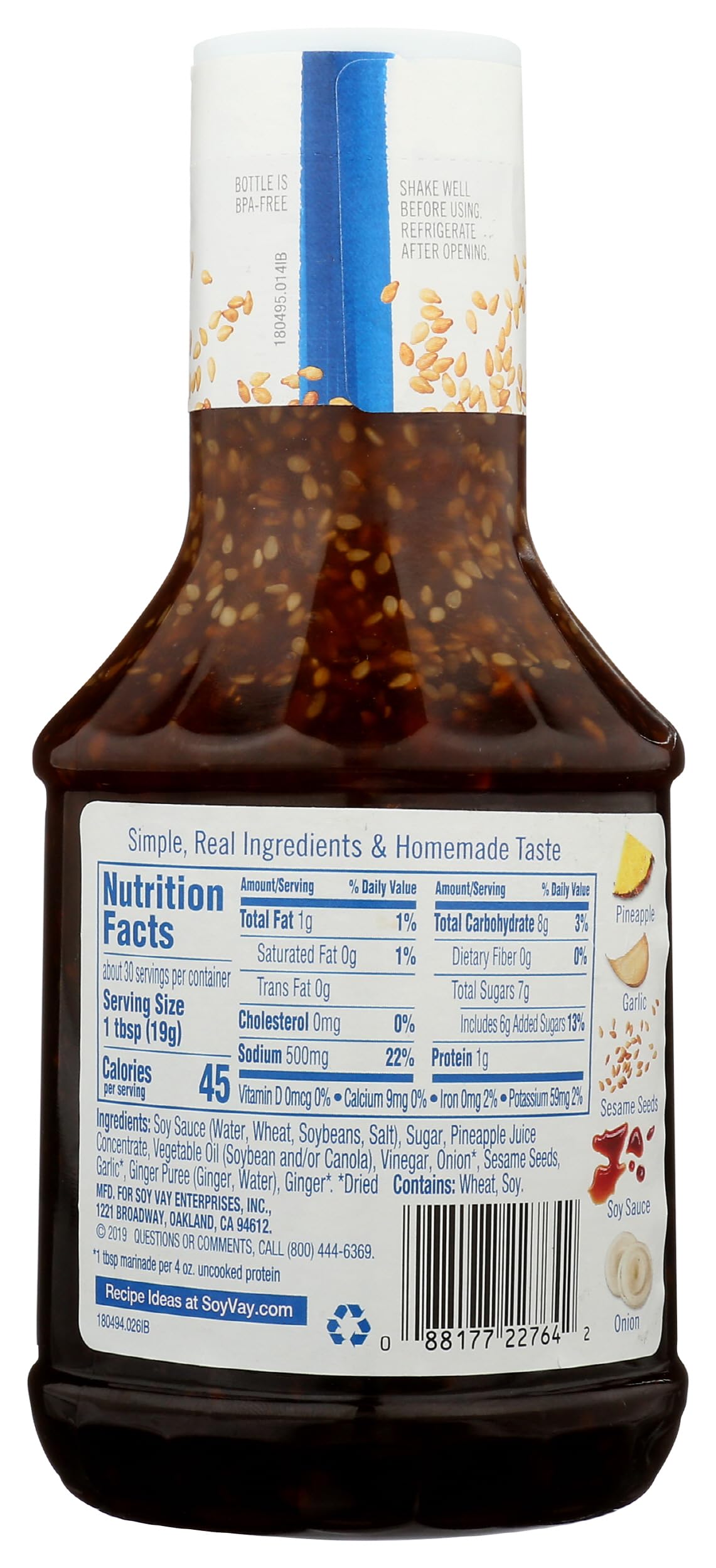 Soy Vay Island Teriyaki Marinade and Sauce, 20 Ounce Bottle (Package May Vary)