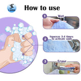 24 Pack Light Scouring Pad with Foam, Triple Cleaning Scrub Pad Singles Heavy Duty Household Non-Scratch Abrasive Hand Pad Multi Surface Magic Sponge