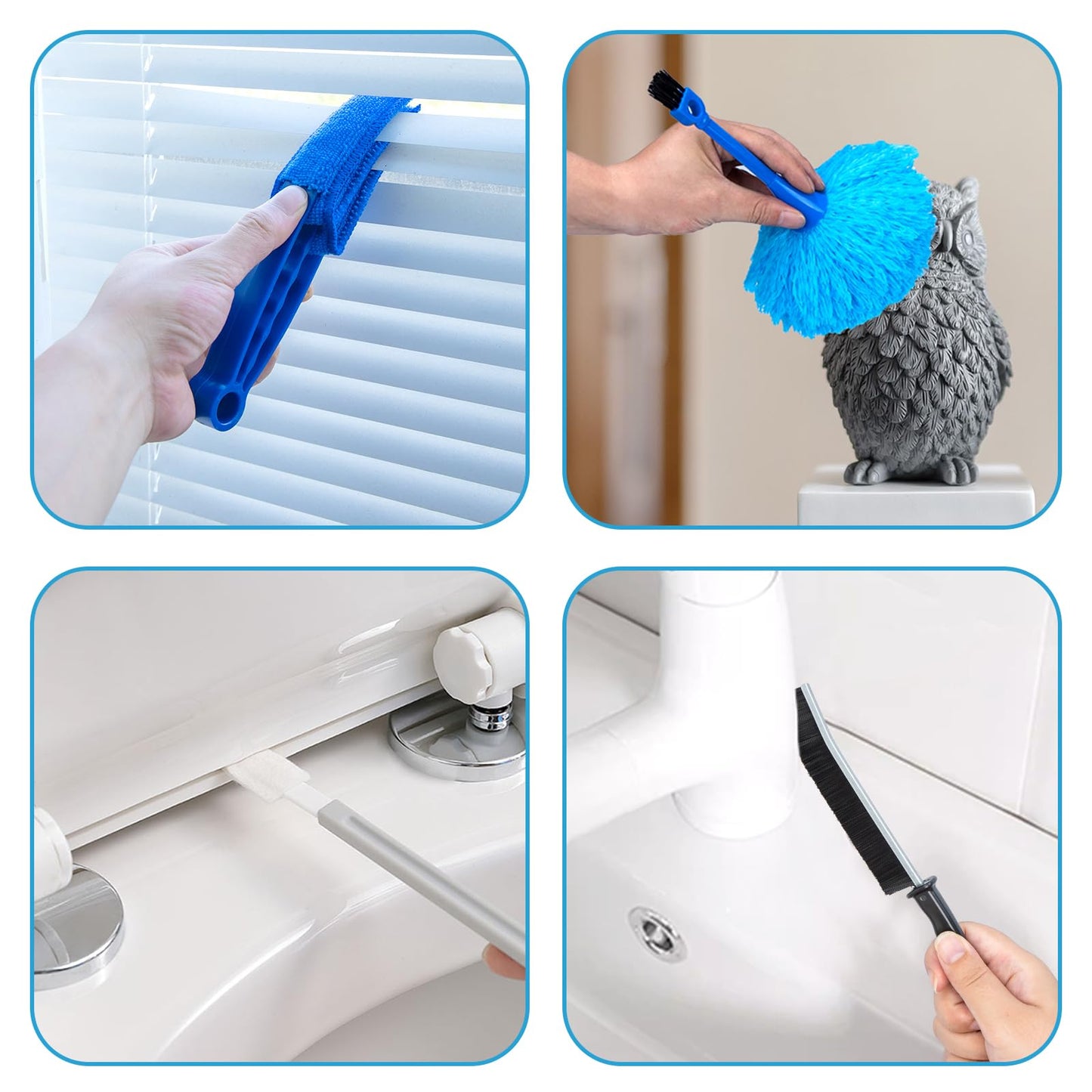 HLWDFLZ Microfiber Duster Kit 25pcs with 30 to 100 Inches Extension Pole and Baseboard Cleaner Tool, Washable and Bendable Feather Duster for Cleaning