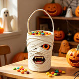 Halloween Candy Bags for Kids, Ghost Buckets Trick or Treat Bags (B)