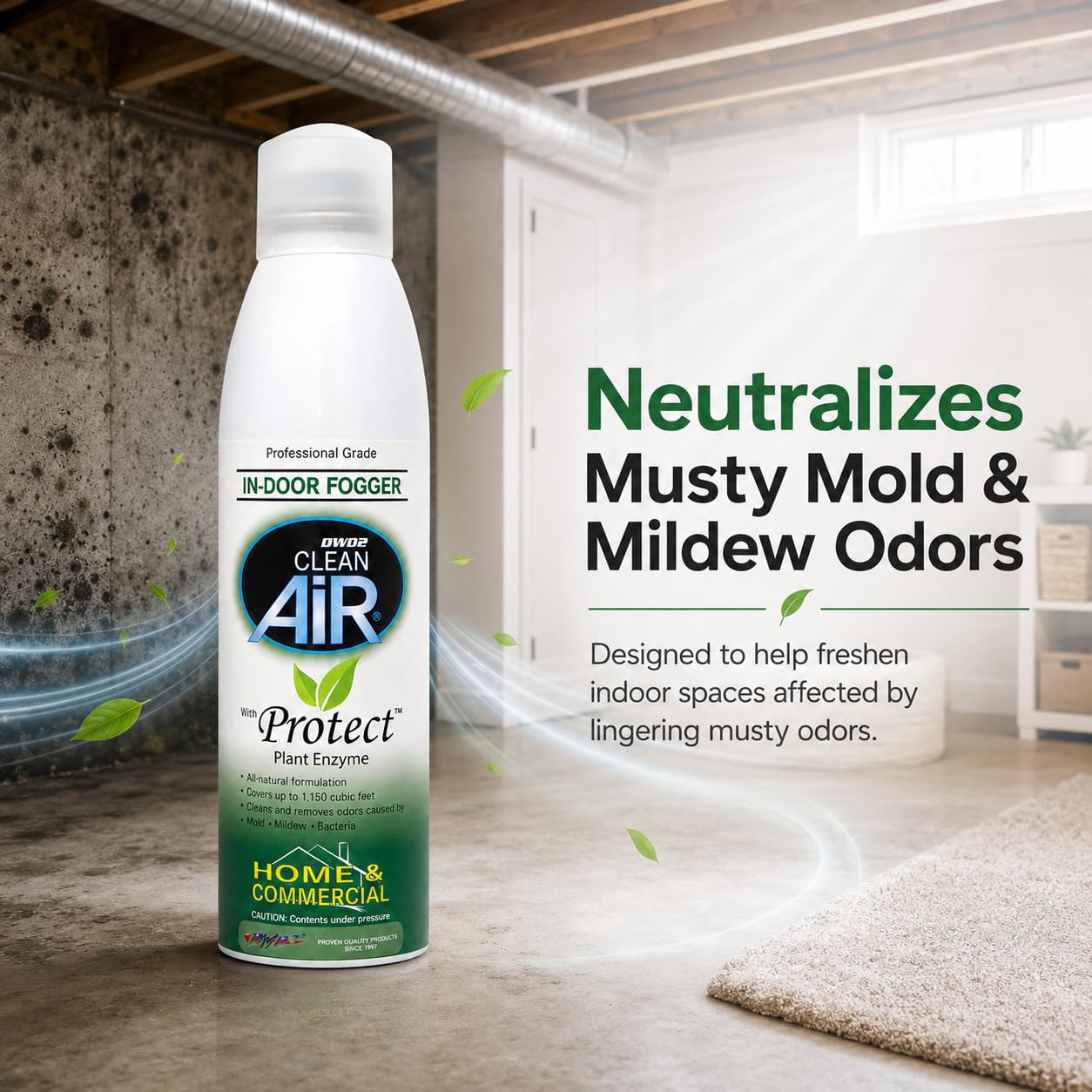 DWD2 Protect™ Home & Commercial Mold-Treatment Plant-Based Mold-Odor Remover Fogger Treatment - eco-friendly solution for a safer and healthier living