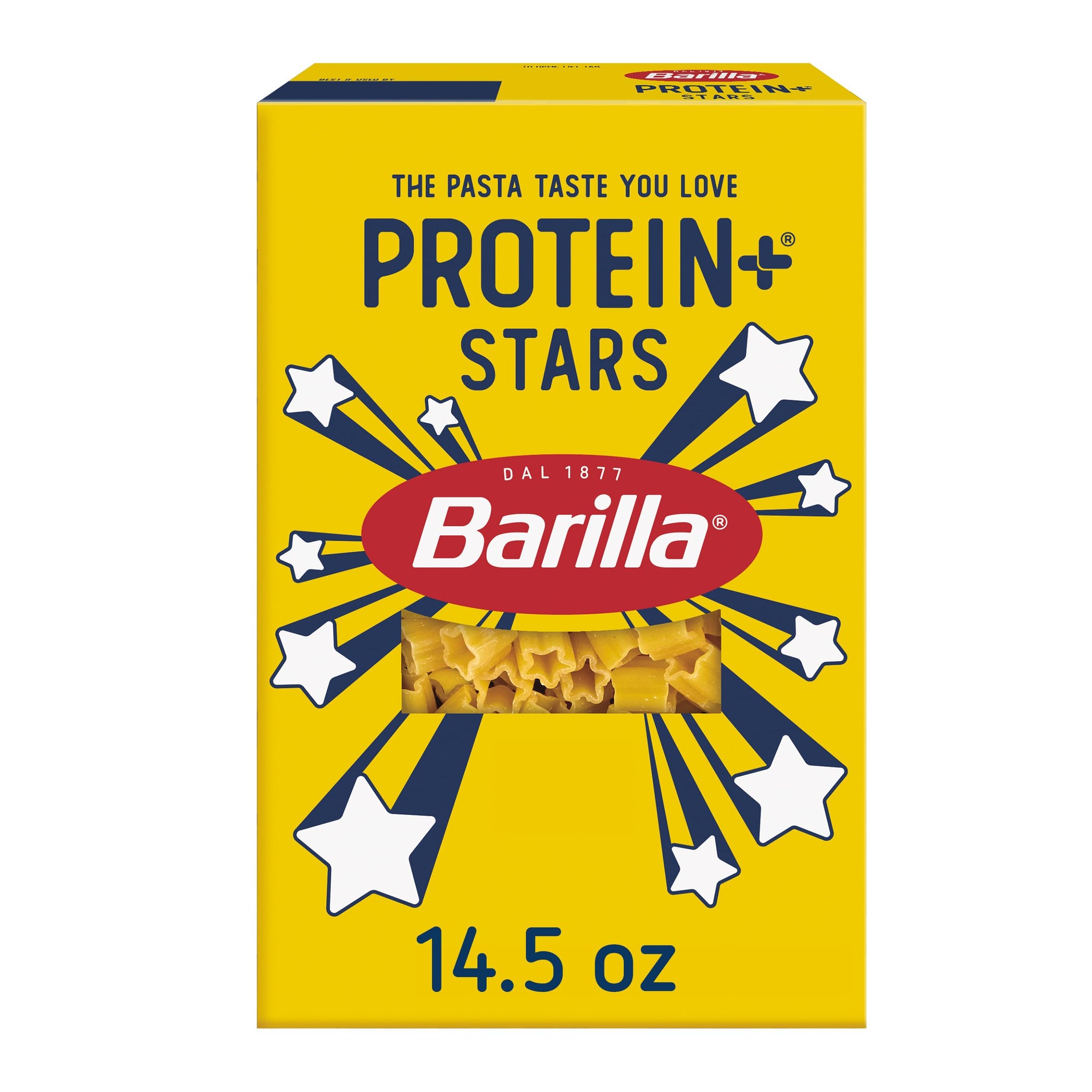 Barilla Protein+ (Plus) Stars Pasta, 14.5 Ounce - plant based - Made from Lentils, Chickpeas & Peas - Non-GMO