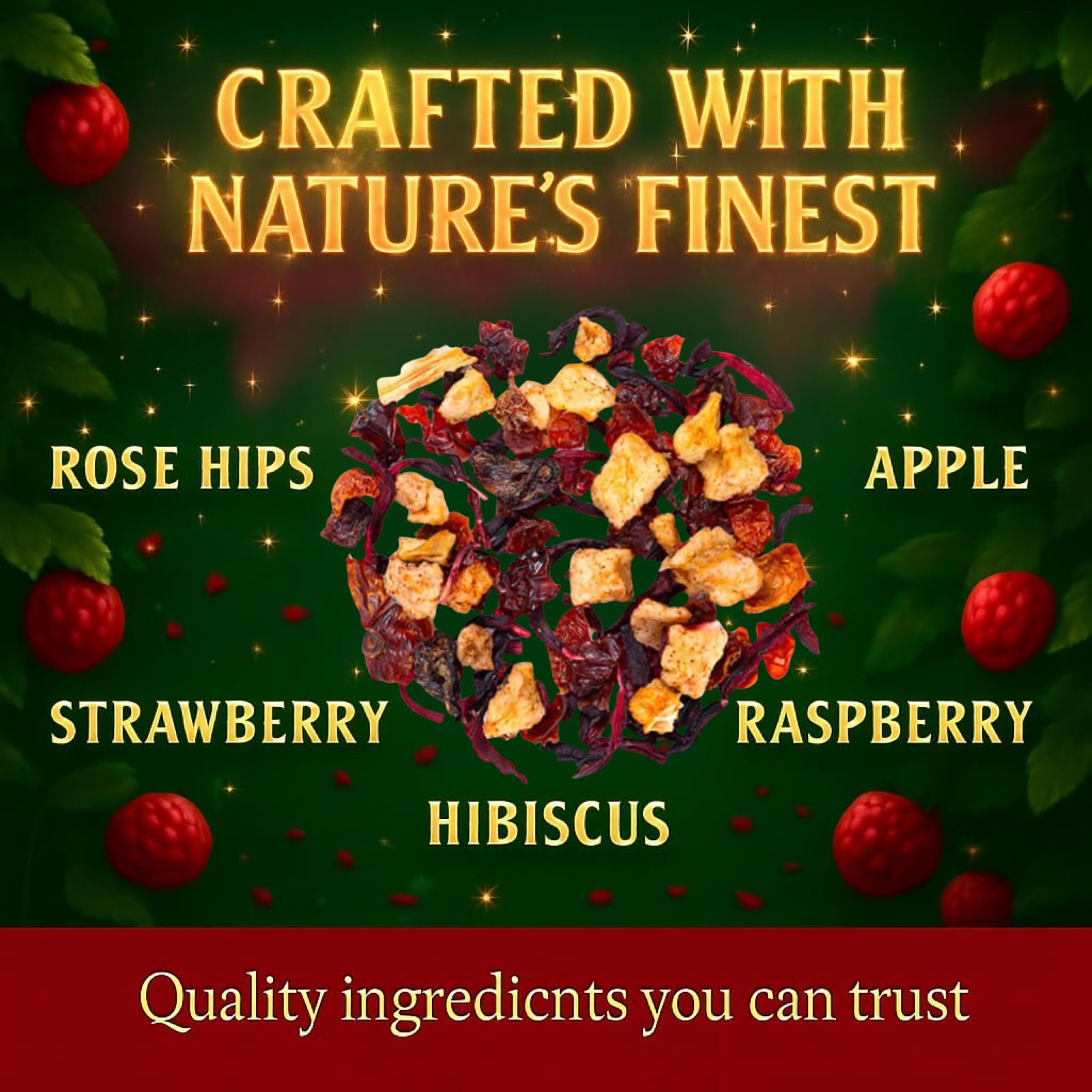Bellasia Tea Fairy Berry for Kids Using Real Strawberry Pieces- Caffeine Free Herbal Tea Blend with Real Ingredient & Balanced Flavor- Add Loose Leaf