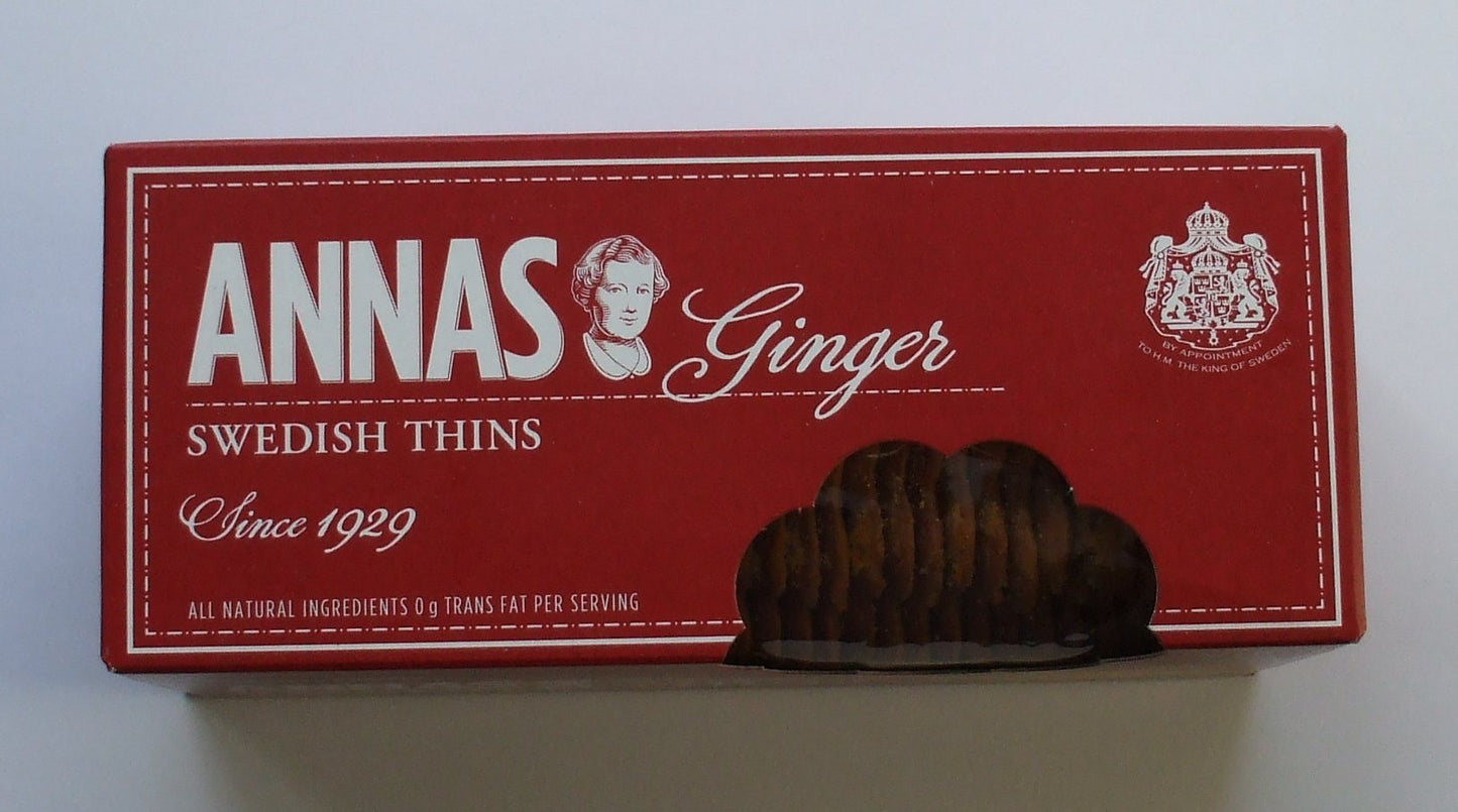 (Pack of 4) ANNAS Delicate Ginger Swedish Thins Pepparkaka - Cookies, 5.45 oz each