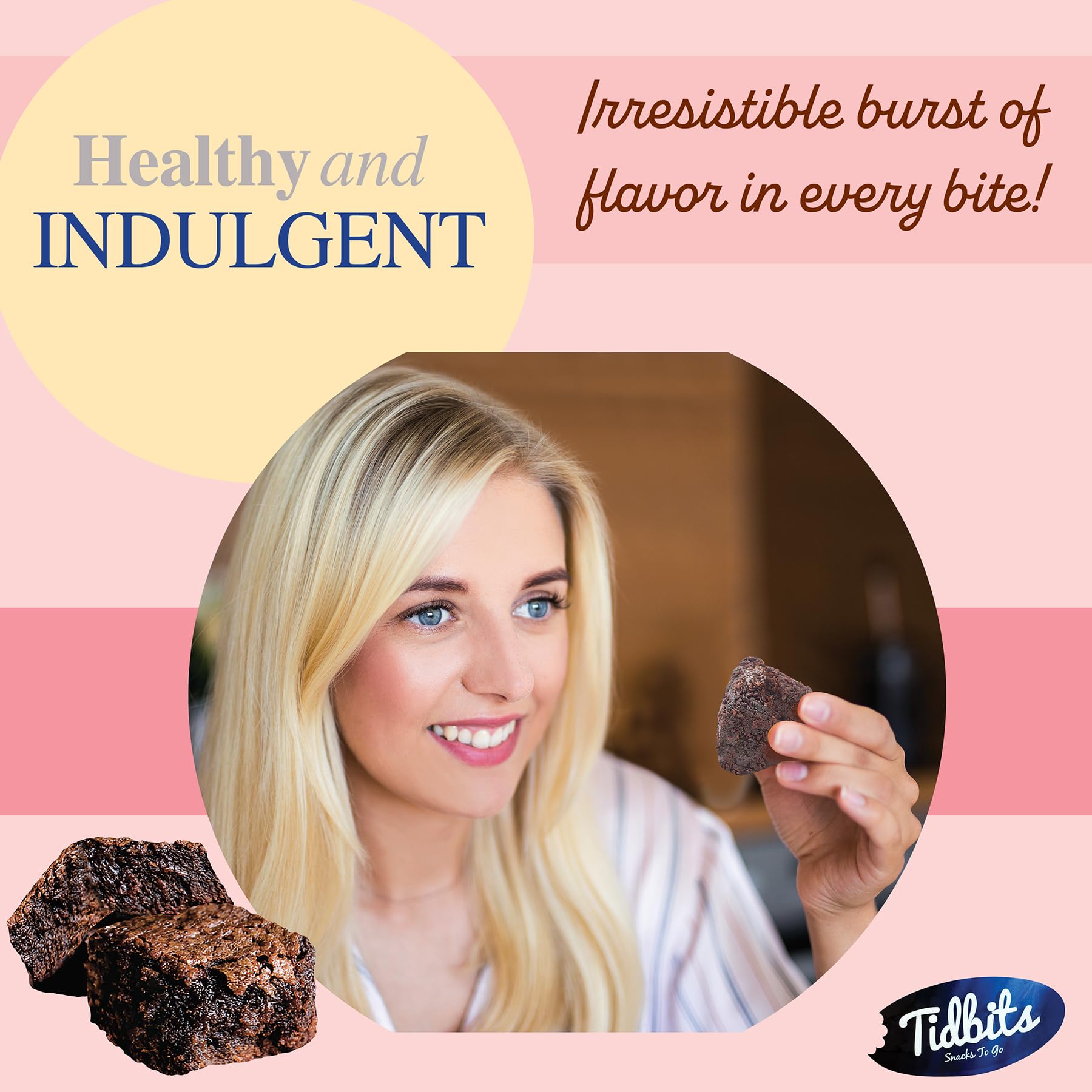 Tidbits Snacks To Go Fudge Brownie Macaroons - 5.25 oz. Family Size, Gourmet Gluten-Free Snack Treats, Delicious Vegan Dairy-Free Cookies