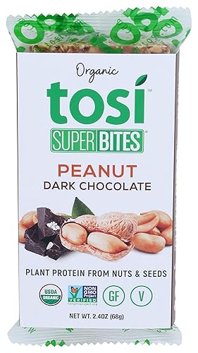 Tosi, Superbites Peanut Dark Chocolate Organic, 2.4 Ounce