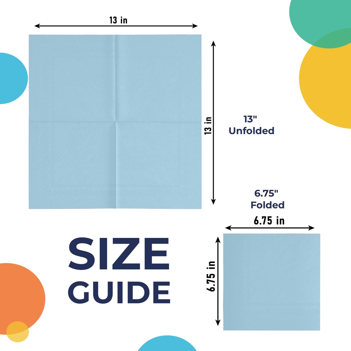 Party Solids Light Blue Napkins Disposable Everyday 50 Pcs 2 Ply Light Blue Dinner Napkins Paper Everyday For Parties & Party Supplies