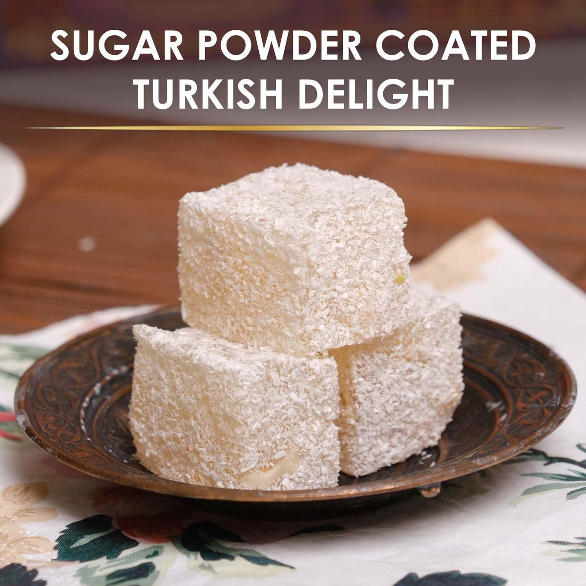 Turkish Delights Candy Gift Box - Assorted Turkish Delight Lokum, Traditional Turkish Food Sweet, Gourmet Lokum Candy, 7.05 oz (200g)