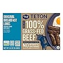 Teton Waters Ranch Breakfast Sausage Links, 100% Grass-Fed Beef, Fully Cooked Breakfast Sausage, Frozen, No Sugar Added, No Nitrites or Nitrates