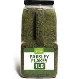 Toss European Dried Parsley Flakes Bulk 16 OZ -Medium Cut Parsley Seasoning - Great Addition to Cooking,Soups, Salads and Baking - Great Source