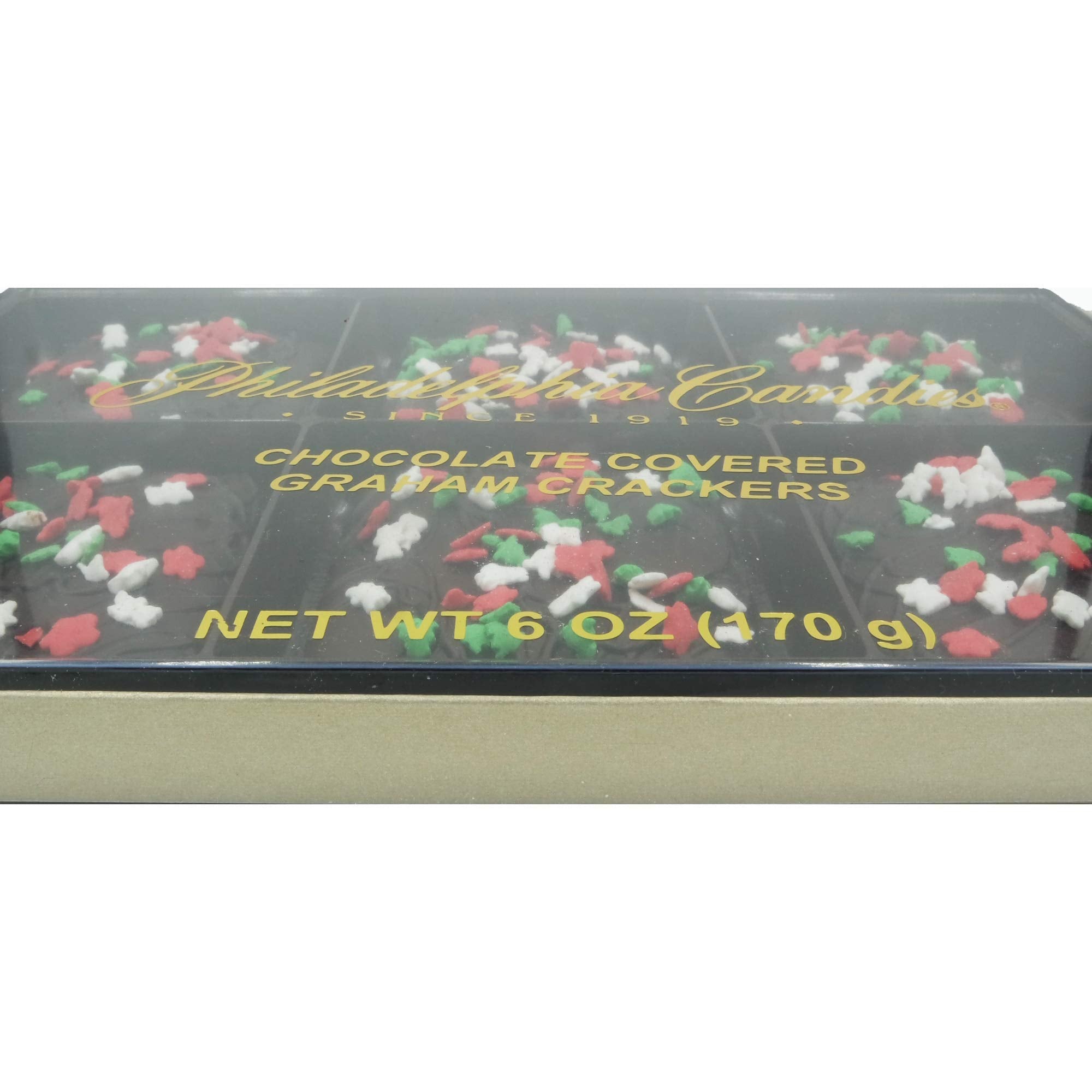 Philadelphia Candies Christmas Happy Holidays Gift, Dark Chocolate Covered Graham Crackers, 6 Ounce