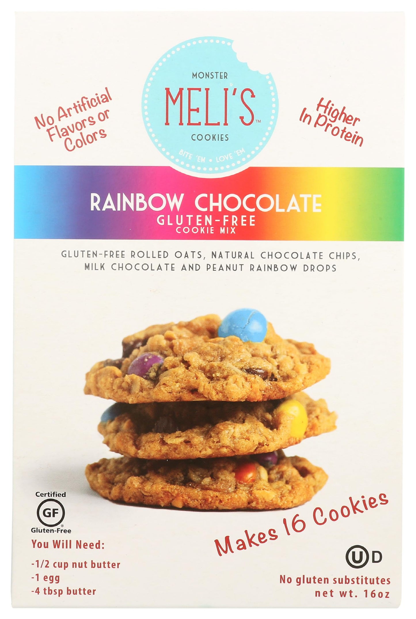 Meli's Monster Cookies, Cookie Mix Rainbow Chocolate, 16 Ounce