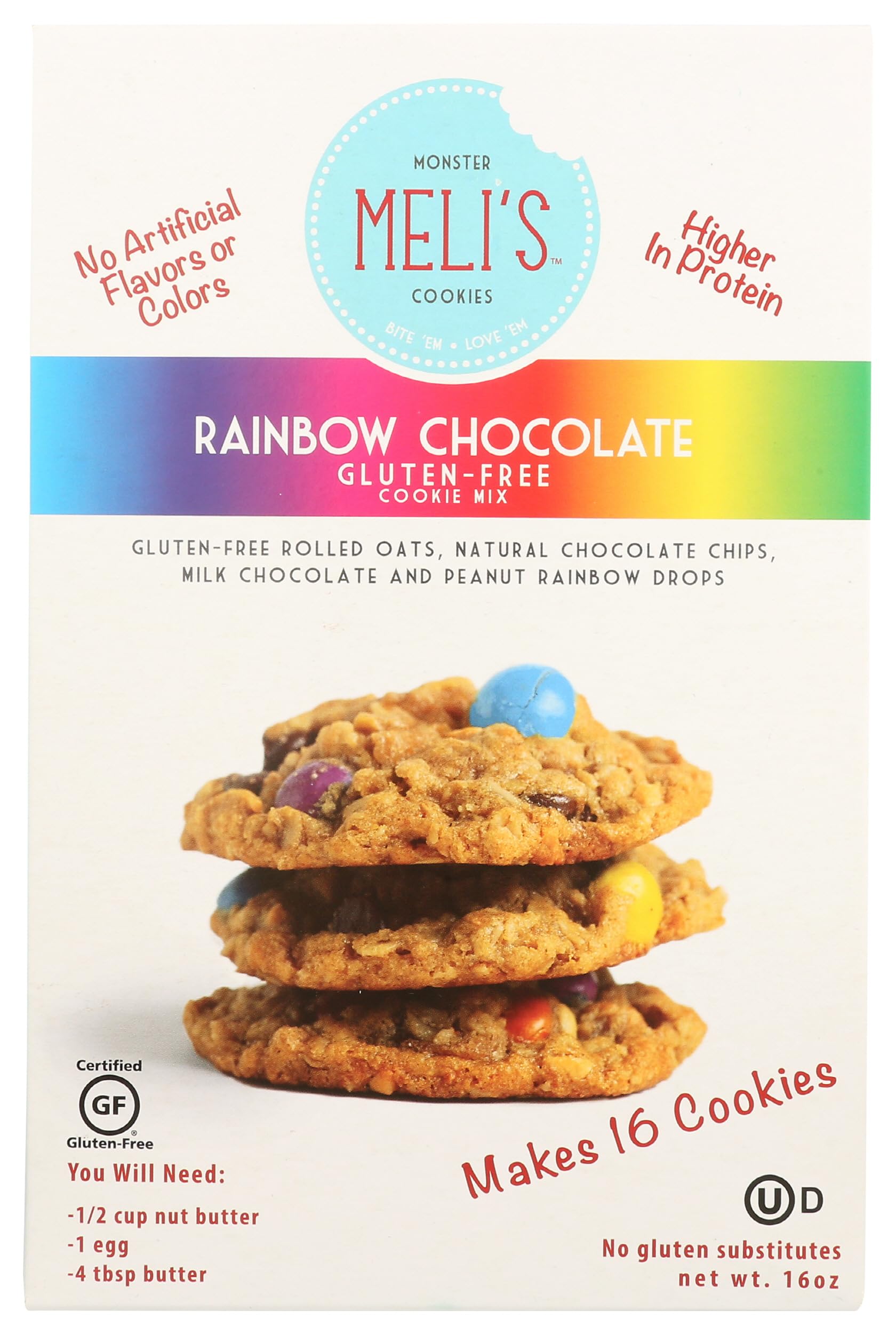 Meli's Monster Cookies, Cookie Mix Rainbow Chocolate, 16 Ounce
