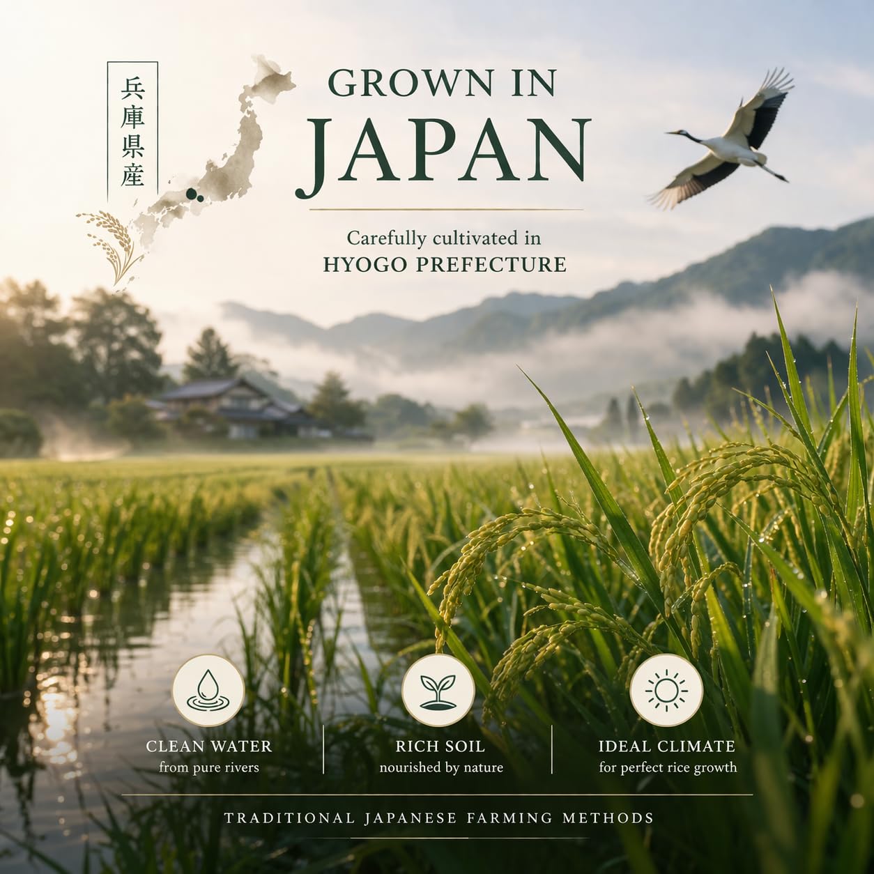 Premium Kounotori All-Natural Koshihikari Sushi Rice - Free of Pesticides & Chemical Fertilizers! Luxurious Special A Grade Rice, Exclusively Grown in Hyogo Prefecture, Japan ?????? ????? - 11 Pounds