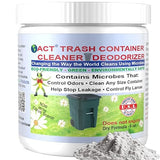 ACT Trash Deodorizer and Cleaner | Eliminates Odors Controls Garbage Sludge | for Garage and Outdoor Bins | Dry Powder Eco-Friendly (8oz)