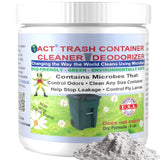 ACT Trash Deodorizer and Cleaner | Eliminates Odors Controls Garbage Sludge | for Garage and Outdoor Bins | Dry Powder Eco-Friendly (8oz)