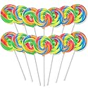 Mini Swirl Lollipops, Rainbow Suckers, Individually Wrapped Candy, Party Favors, 14 Count