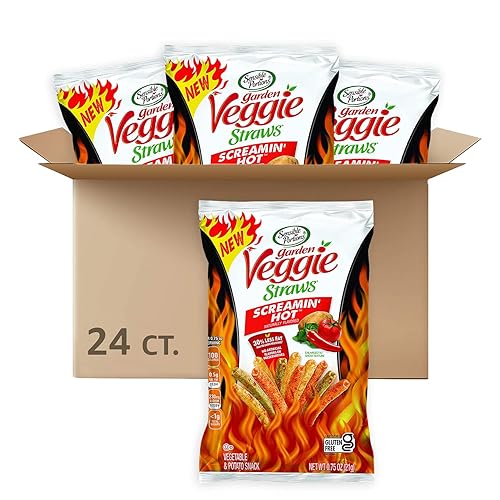 Sensible Portions Garden Veggie Straws, Screamin' Hot, 0.75 Oz (Pack of 24)