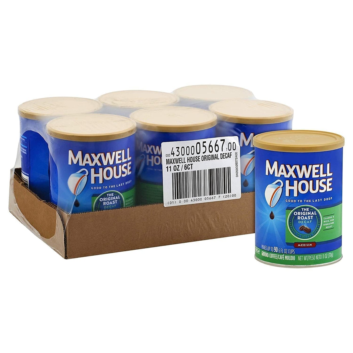 Maxwell House Original Decaffeinated Coffee, 11 Ounce -- 6 per case.