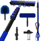 SKGPOLE 30Ft Reach Solar Panel Cleaning Brush Kit with 5-24ft Telescoping Pole, Water Fed Window Cleaner Tool with 20" Brush, Soap Dispenser, Cobweb