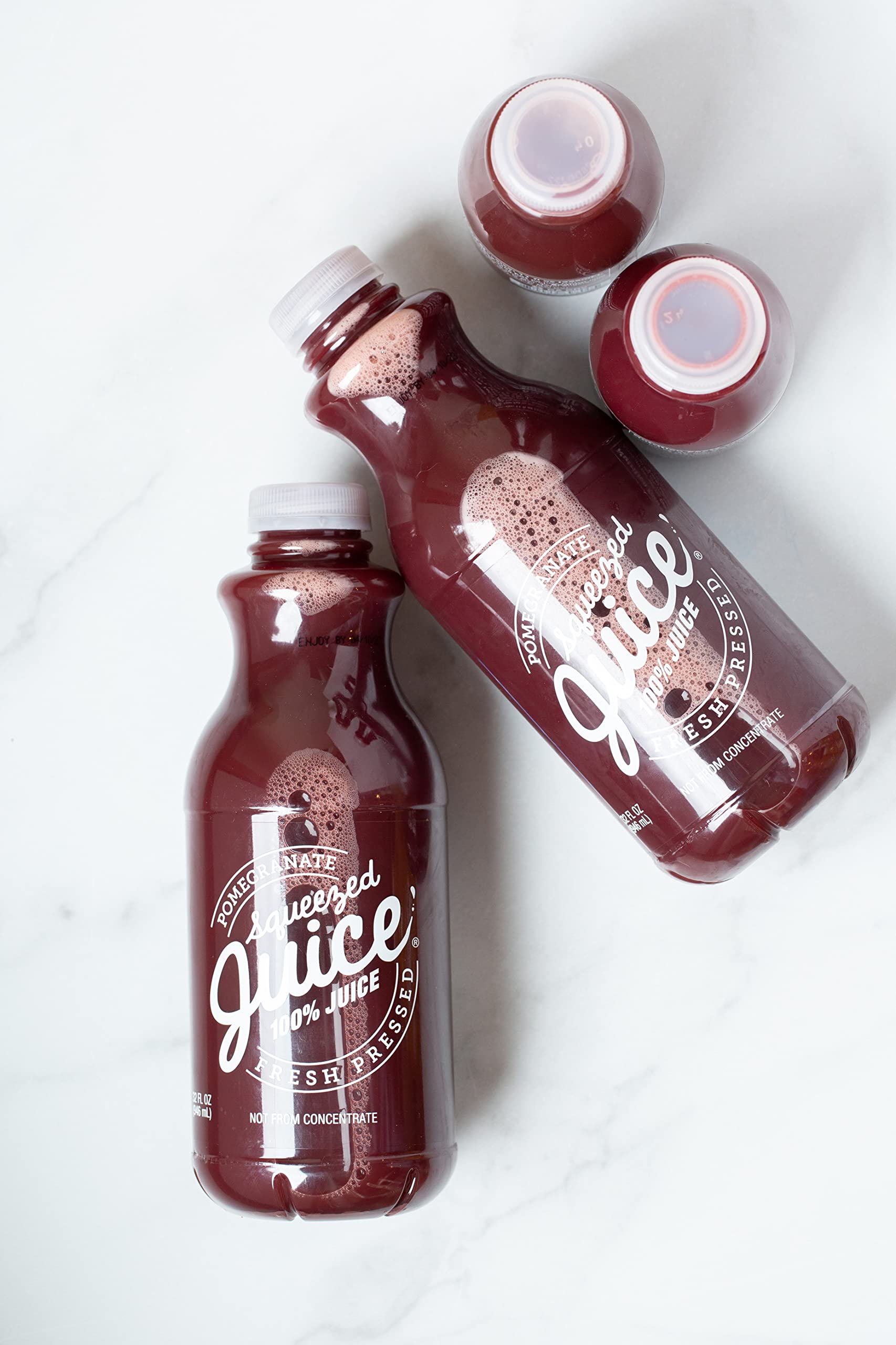 Squeezed Juice 100% Pomegranate Juice, 32 fl oz, 6 Pack Bottles | HPP Pasteurized | Not from Concentrate | Fresh Pressed | California Fruit Juice
