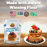 Premium Gold Gluten Free Pancake and Waffle Mix 2lb, Made of Ancient Grains & Golden Flax, Certified Gluten Free, Keto Friendly, Top 11 Allergen Free