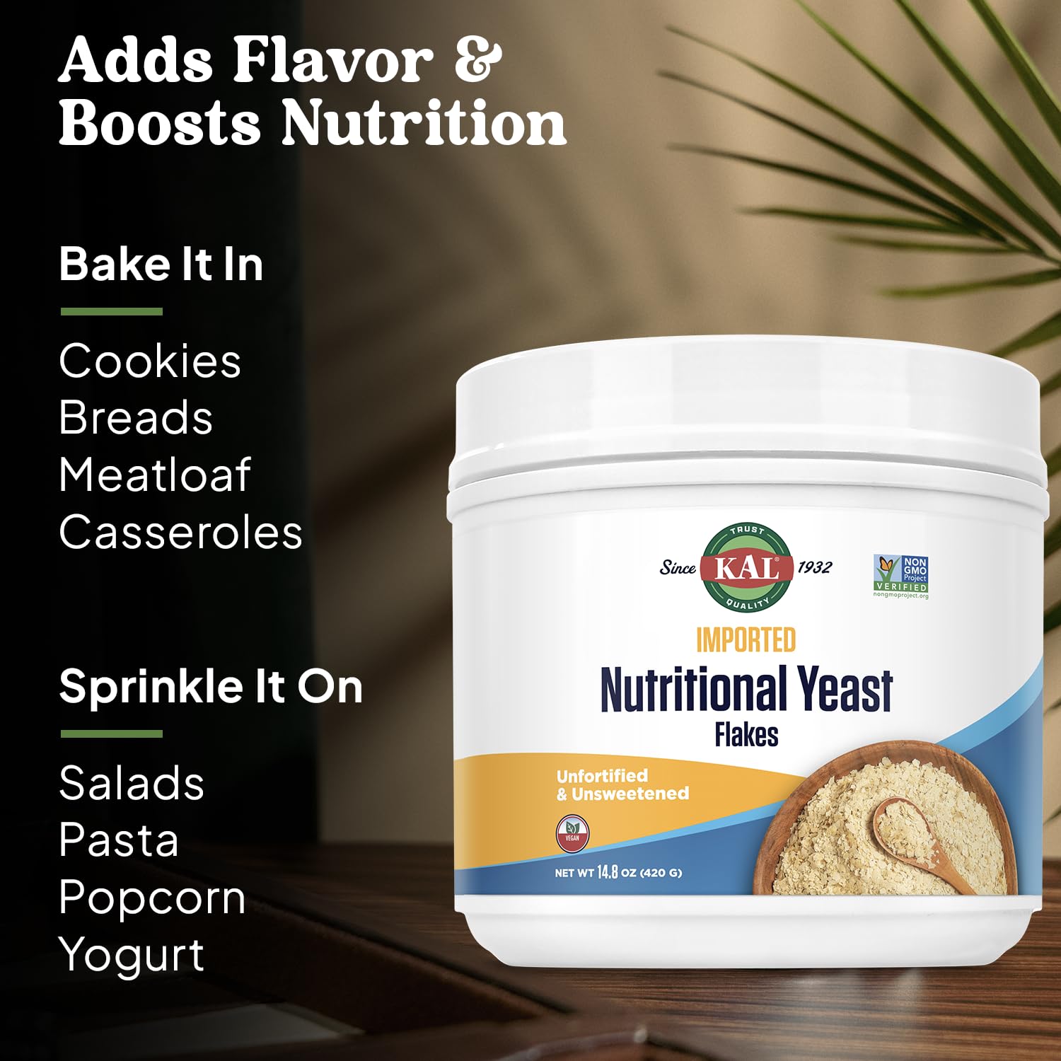 KAL Imported Yeast Flakes, 14.8 Ounce