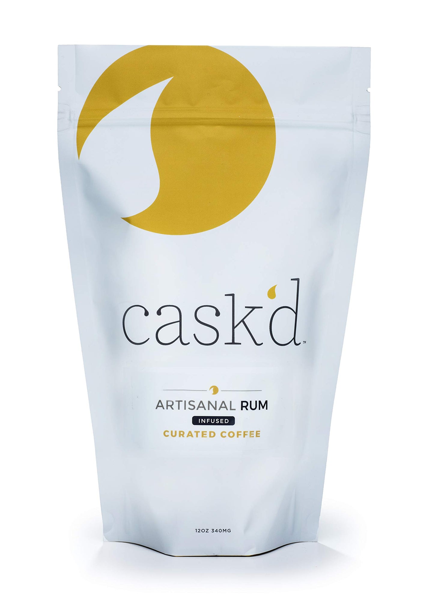 Cask’d Artisanal Rum Coffee - Made with Medium Roast Brazilian Coffee Beans - Non-Alcoholic & Hand-Roasted Single-Origin Coffee with Dark Rum