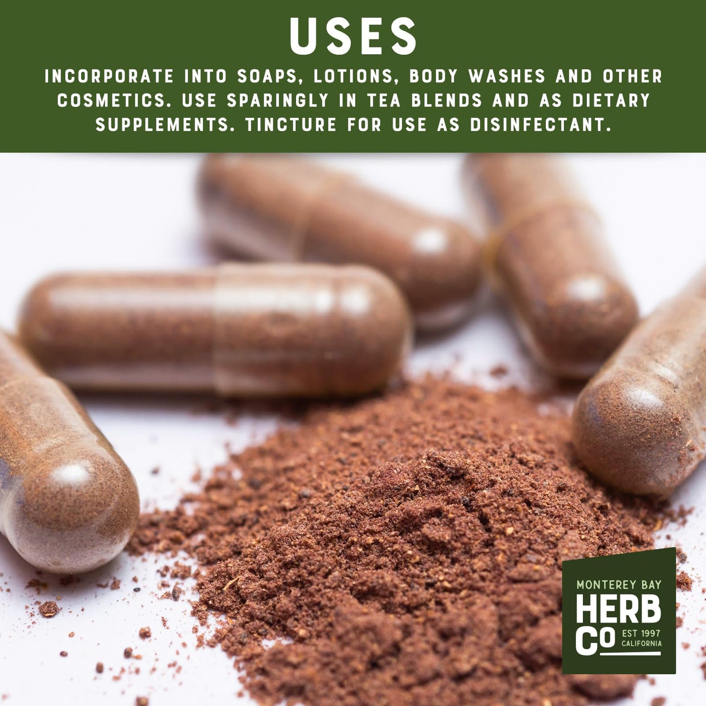 Pau D'Arco Powder - Inner Bark, by Herb Co, Tabebuia Impetiginosa, from Brazil, Kosher, for Encapsulation, Tea Blends, Soaps, Lotions, Body Washes