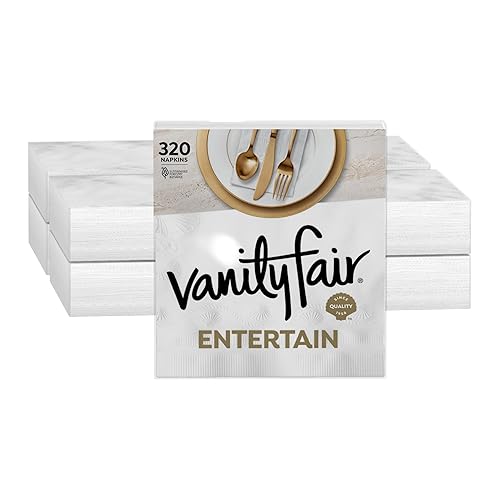 Vanity Fair Entertain Paper Napkins, 40 Count (Pack of 8), Disposable Napkins Made For Entertaining And Events
