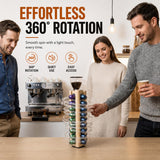 VOMELON Wooden Coffee Pod Holder Compatible with Nespresso Original Pods,Rotating Vertical Carousel Pod Holder Coffee Station Countertop Organizer