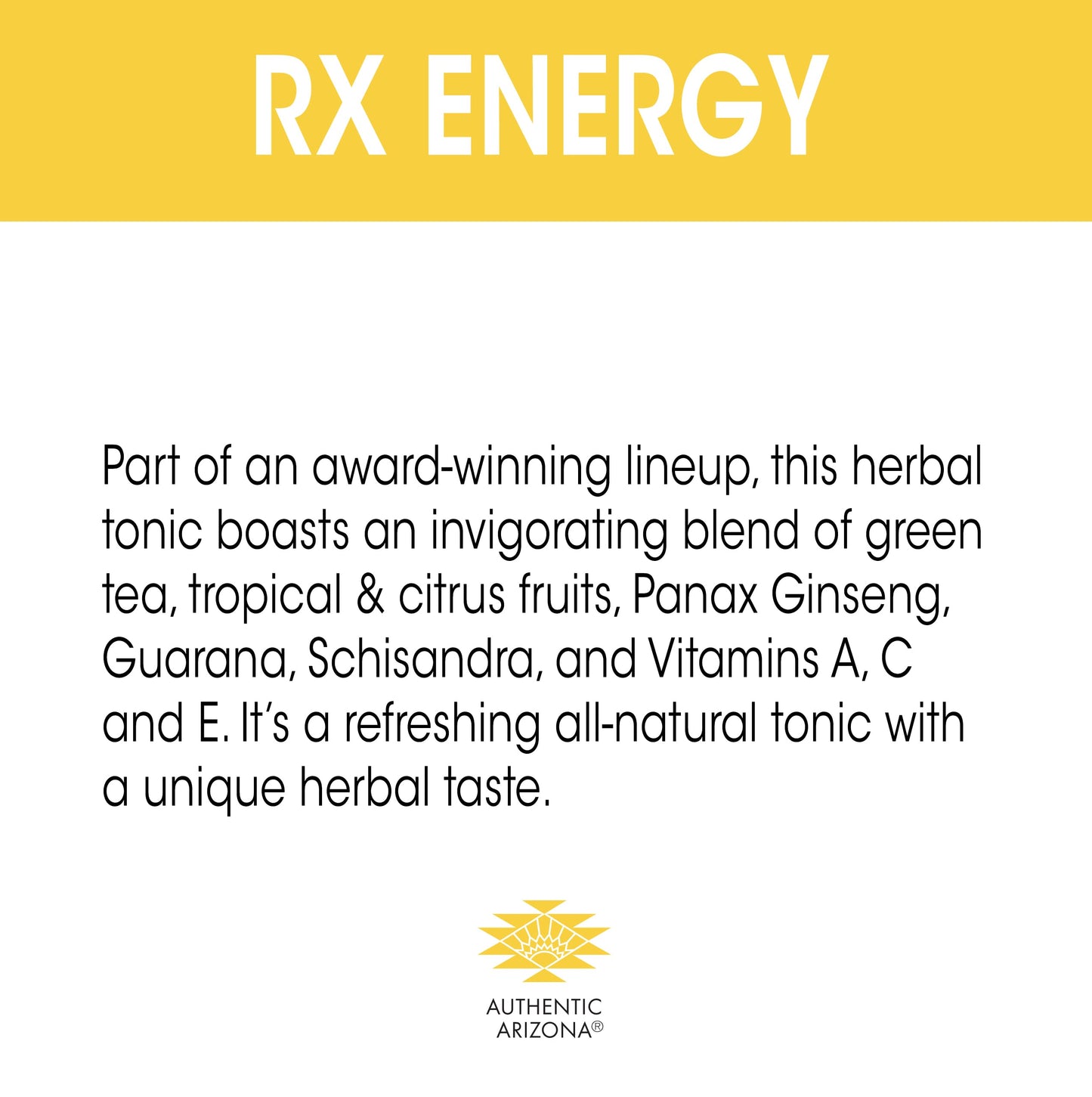 AriZona Rx Energy Herbal Tonic, 20 Fl Oz (Pack of 12)