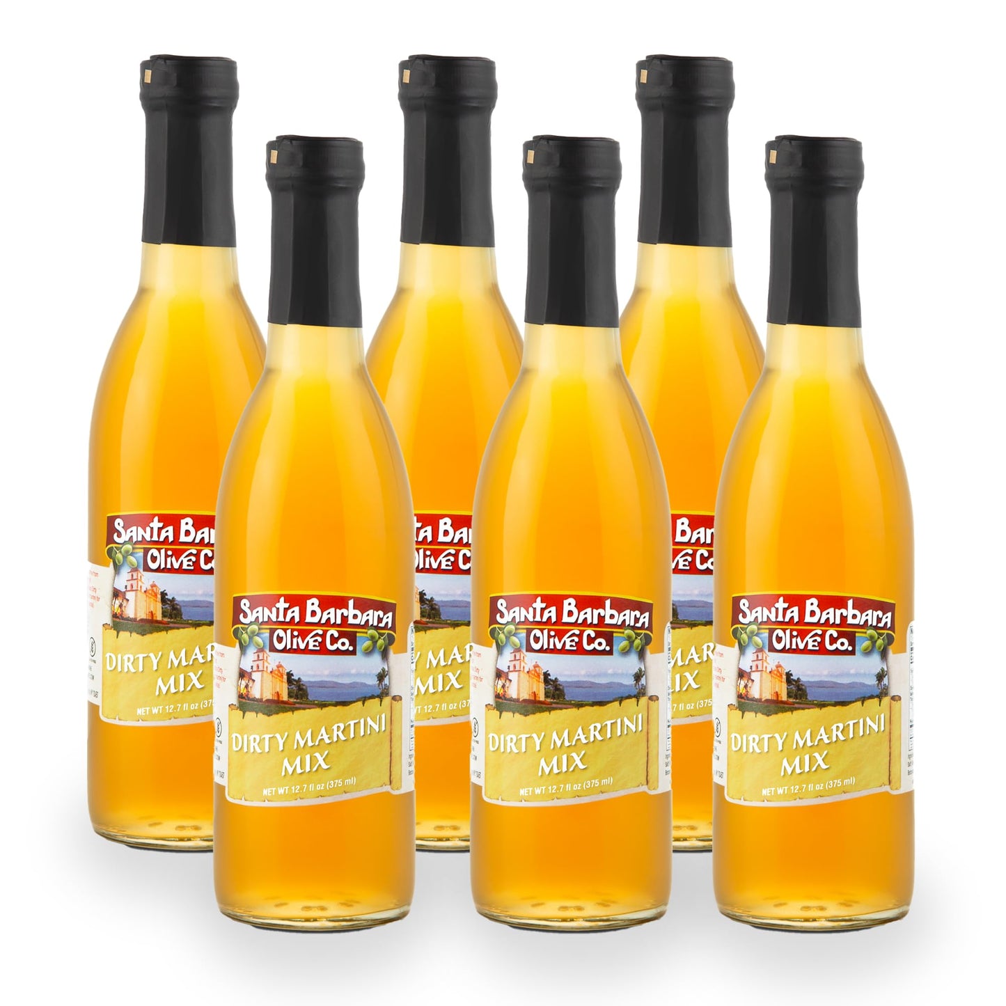 Santa Barbara Olive Co. Dirty Martini Mix - Elevate your cocktails with real olive brine! Premium and all-natural. 6pk, 375mL each