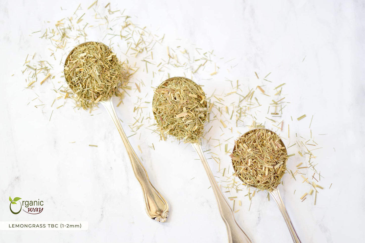 Organic Way Dried Lemongrass Fine Cut & Sifted | Herbal Tea (Cymbopogon citratus) - Organic & Kosher Certified | Raw, Vegan, Non GMO & Gluten Free |